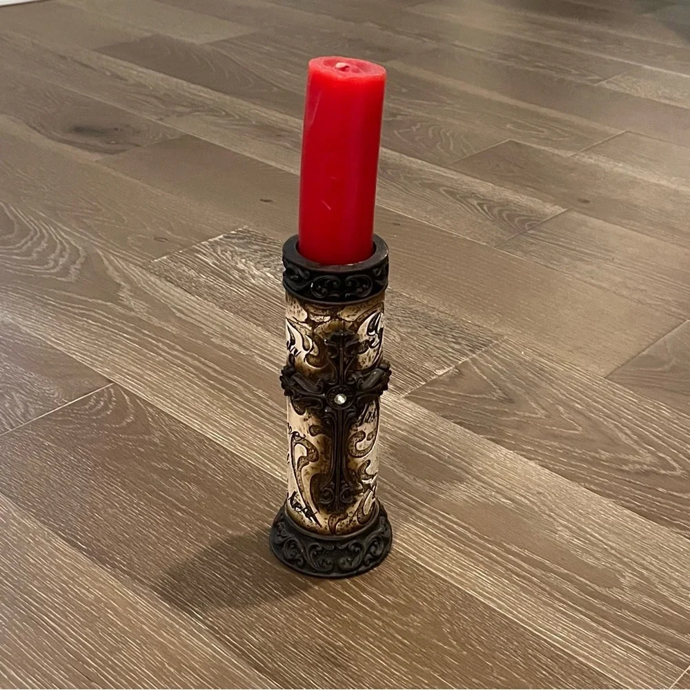 Christian Religious Cross Candle Holder